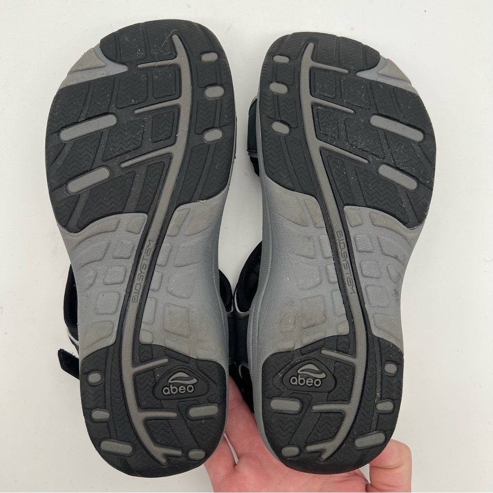 Abeo BIO System Goleta Black Leather Comfort Walking Active Sandals Women’s 8.5 - Picture 9 of 11